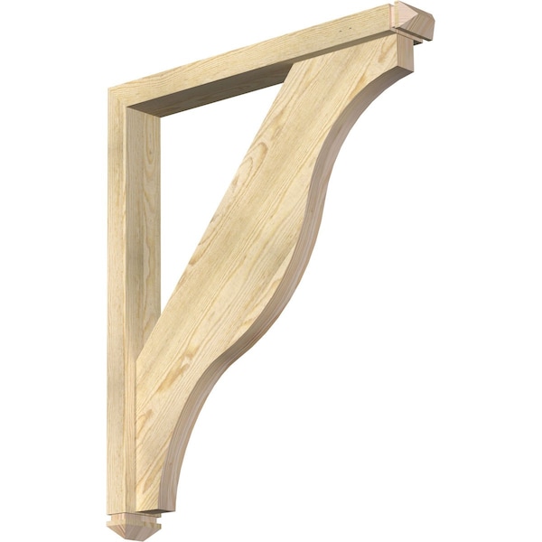 Ekena Millwork Funston Arts and Crafts Rough Sawn Bracket w/ Offset Brace, Douglas Fir, 4"W x 30"D x 36"H BKT0402X30X36FST03RDF - main